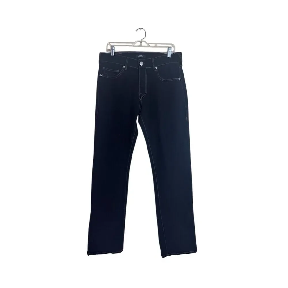 True Religion Men's Ricky Relaxed Straight Black Jeans Size 33